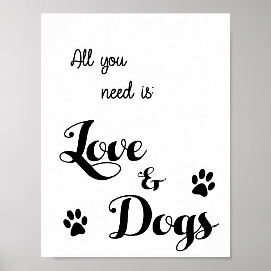 Alles wat u nodig hebt is Love and Dogs - Hondenli Poster (Voorkant)