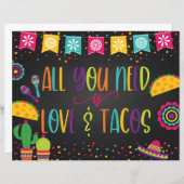 Alles wat u nodig hebt is Love and Tacos Sign - Zw (Voorkant / Achterkant)