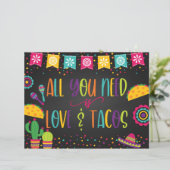Alles wat u nodig hebt is Love and Tacos Sign - Zw (Staand voorkant)