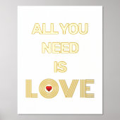 "ALLES WAT U NODIG HEBT IS LOVE"-citaat en rood ha Folie Afdrukken (Voorkant)