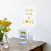"ALLES WAT U NODIG HEBT IS LOVE"-citaat en rood ha Folie Afdrukken (Laag (Keuken))