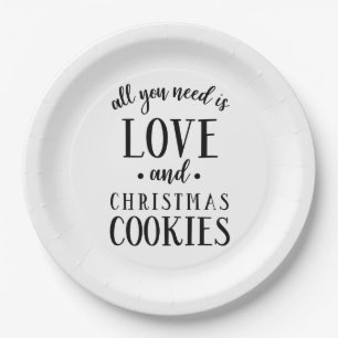 ALLES WAT U NODIG HEBT, IS LOVE- EN kerstcookies-s Papieren Bordje