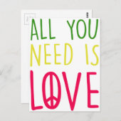 Alles wat u nodig hebt is Love Fun Rasta Peace Sig Briefkaart (Voorkant / Achterkant)