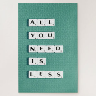 Alles wat u nodig hebt is minder, minimalistisch legpuzzel