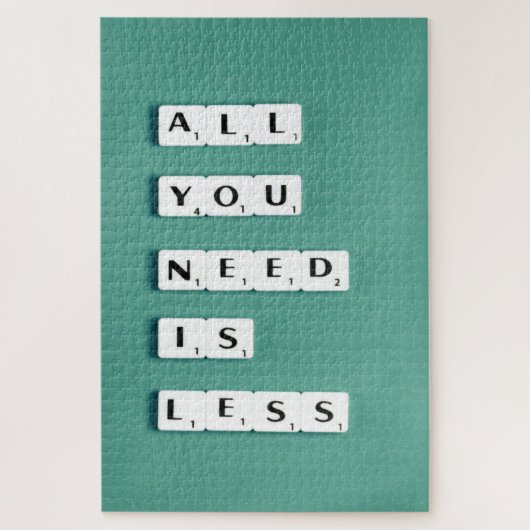 Alles wat u nodig hebt is minder, minimalistisch legpuzzel (Verticaal)