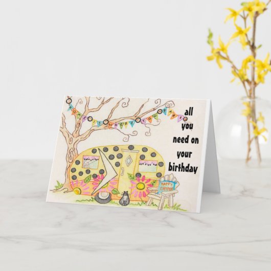 ALLES WAT U NODIG HEBT IS VERLIES/EEN CAMPER/ME OP KAART (Gele Bloem)