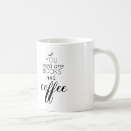 Alles wat u nodig hebt zijn boeken en koffie koffiemok
