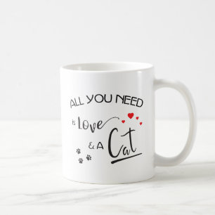 Alles-wat-u-nodig-is-liefde-en a-Cat- Koffiemok