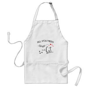 Alles-wat-u-nodig-is-liefde-en a-Cat- Standaard Schort