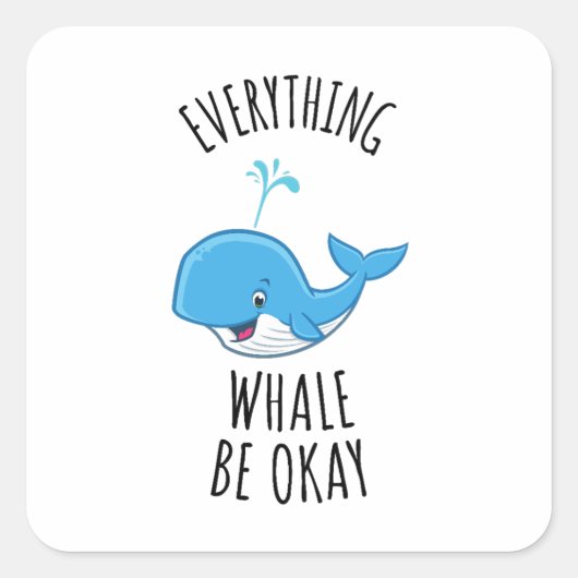 Alles wat walvis is oké vierkante sticker (Voorkant)