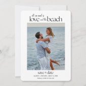 Alles wat we nodig hebben is Liefde en het Strand Save The Date (Voorkant)
