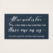 Alles wat we nodig hebben is Liefde, Navy Free Dri Visitekaartjes (Voorkant)