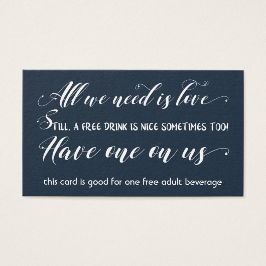 Alles wat we nodig hebben is Liefde, Navy Free Dri Visitekaartjes (Voorkant)