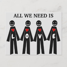 ALLES WAT WE NODIG HEBBEN, IS LOVE Message Briefkaart