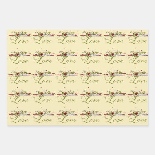 Alles wat we nodig hebben is Love Wedding Inpakpapier Vel (Voorkant)