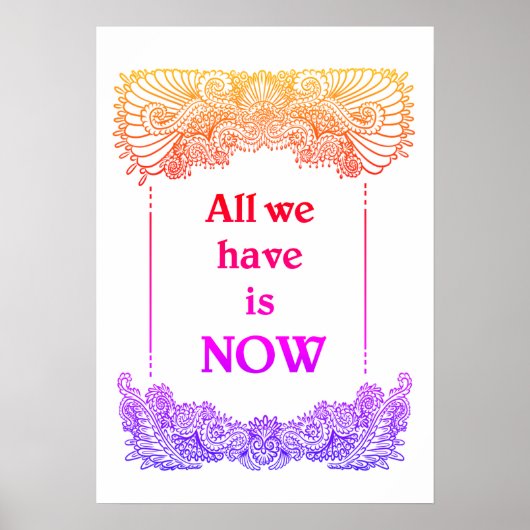 Alles wat we nu hebben is - Positieve Quote's Poster (Voorkant)