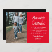 Alles wat we voor Kerstmis willen is een jaarlijks Feestdagenkaart (Voorkant / Achterkant)