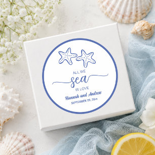Alles wat we zien is Liefde Chic Zeester Koppel Tr Ronde Sticker
