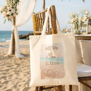 Alles wat we zien is Liefdesstrand Harten Zand Mon Tote Bag