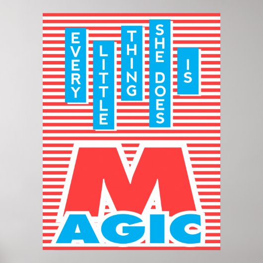 Alles wat ze doet is magisch, typografische kunst poster (Voorkant)