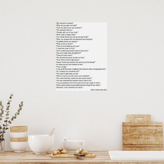 Alles wat ze zei van de Kantoor Poster (Keuken)