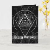 Alles wat ziet Oogst: Illuminati Gothic Esoteric Kaart (Gele Bloem)