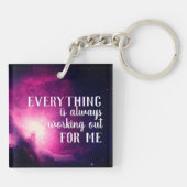 Alles werkt altijd uit voor mijn citaat sleutelhanger (Achterkant)