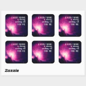 Alles werkt altijd uit voor mijn citaat vierkante sticker (Vel)