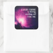 Alles werkt altijd uit voor mijn citaat vierkante sticker (Tas)