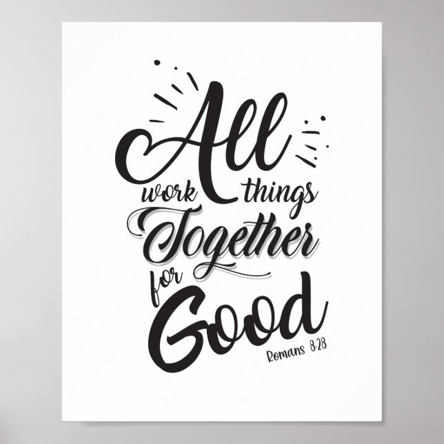 Alles werkt goed samen (Romans 8:28) Poster (Voorkant)