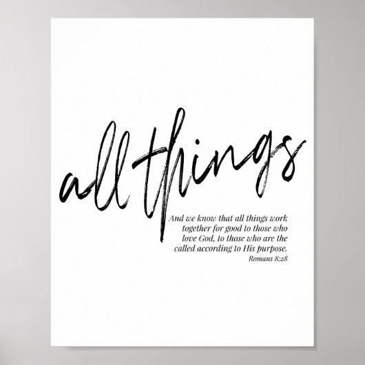 Alles werkt samen voor goed... Romeinen 8:28 Poster (Voorkant)