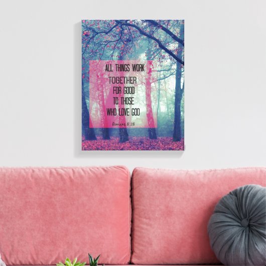 Alles werkt samen voor Goede Bijbelversies Canvas Afdruk (Insitu (Woonkamer))