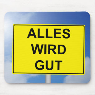Alles wird Gut Schild mit Himmelhintergrund Muismat