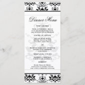 Alles wit met zwart Damask Slim Dinner Menu (Voorkant)