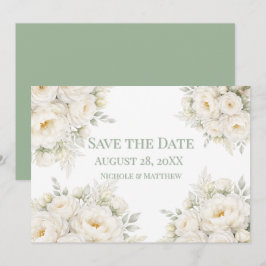 Alles Witte Bloemige Trouw Save the Date
