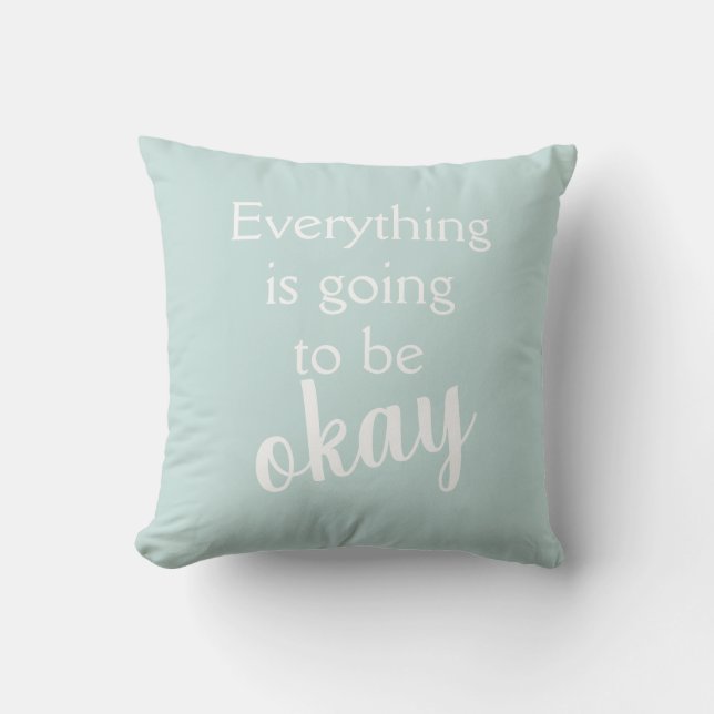 Alles wordt goed Bleek Aqua Pillow. Kussen (Voorkant)