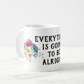 Alles wordt goed bloemen koffiemok (Voorkant links)