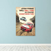 Alles zal je doden als racistisch canvas decor afdruk (Insitu (Houten vloer))