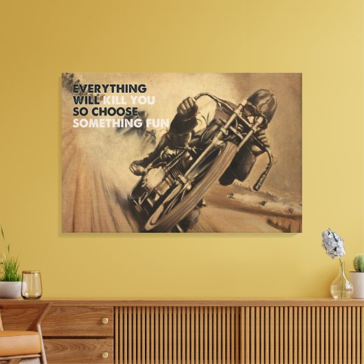 Alles zal je motorrijwiel met racescanvas doden canvas afdruk (Insitu (Woonkamer))