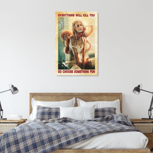 Alles zal je Tattoo Poster Canvas doden (Insitu (Slaapkamer))