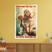 Alles zal je Tattoo Poster Canvas doden Afdruk (Insitu (Woonkamer))