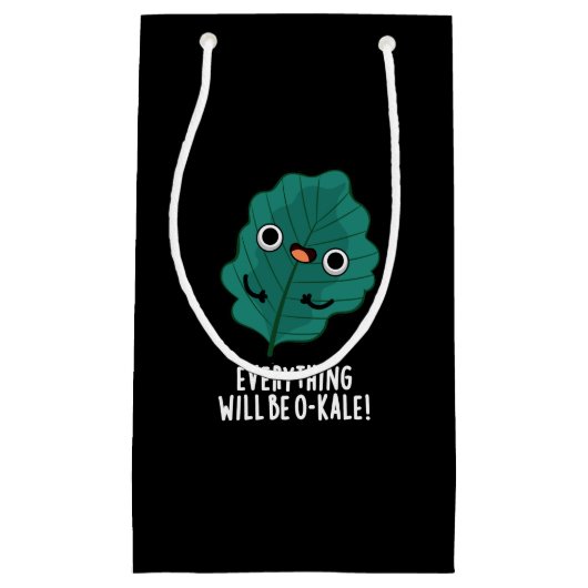Alles zal O-kale Funny Veggie Pun Dark BG zijn Klein Cadeauzakje (Voorkant)