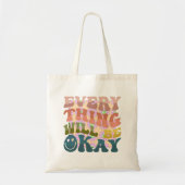 Alles zal Oke Bloemen golvende letters zomer Tote Bag (Voorkant)
