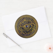 Alles zien Mystic Eye Gold op Nebula Sky Ronde Sticker (Envelop)