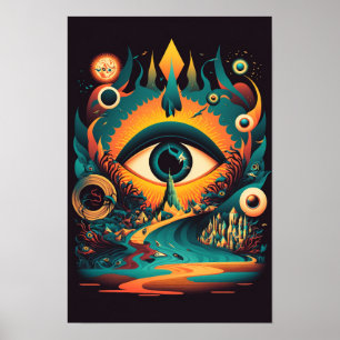 Alles Ziende Oog Psychedelische Poster Mystic 1