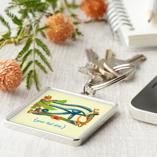 Alles ziet het oog van de hoorn sleutelhanger (Zijkant)