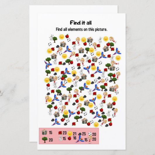 Alles zoeken - game voor kinderen (Voorkant / Achterkant)