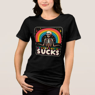 "Alles Zuigt" Skelet & Regenboog Shirt 💀🌈🙃