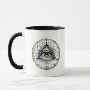 Allesziend Oog Heilige Geometrie Mok