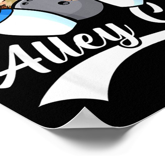 Alley Cat Bowler Funny Animal Bowling Quote  Poster (Hoek)